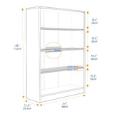 i-VTIES Bookcase Adjustable Storage Shelves,48-Inch Bookshelf,4-Tier Modern Wood Bookcase for Bedroom, Office, Living Room & Library(Cherry) i-VTIES