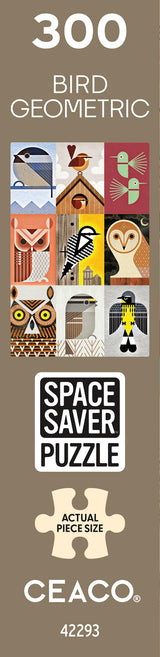 Ceaco – Bird Geometric - 300 Piece Jigsaw Space Saver Puzzle – Puzzles for Smaller Spaces and Surfaces Ceaco