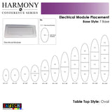 8 Person Oval Shaped Conference Table with Data and Electric | Brushed Silver Metal T Base | Scratch-Resistant | Meeting Table for Offices, Training Rooms, & Homes | Asian Night - 10ft SKUTCHI DESIGNS INC.