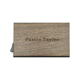 MOJIA Personalized Pop Up Wallet, Custom Engraved Wooden Metal Credit Card Holder for Men and Women, RFID Blocking Mini Bank Card Holder Case, Perfect Gifts (Walnut) MOJIA