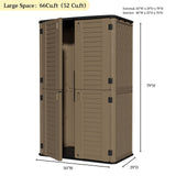 ZZM Large 67 Cu.ft Waterproof Storage Shed, Outdoor Storage Cabinet，Durable Resin Storage for Patio Furniture, Garden Tools, Pool Accessories, Mower Storage (Coffee) ZZM