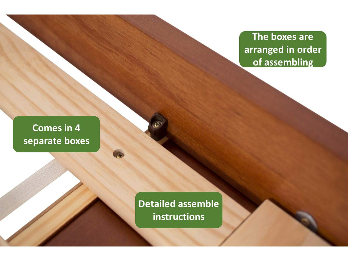 Bali Storage Platform Bed with Drawers in Caramel Brown Wood - King Size memomad