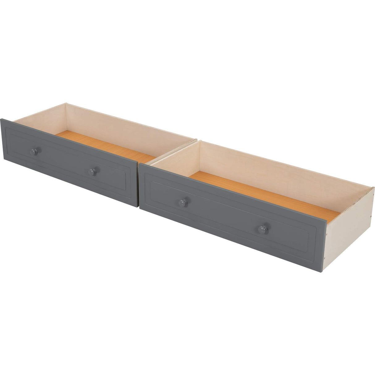 Harper & Bright Designs Full Over Full Wood Bunk Bed with Two Storage Drawers and Ladder, Convertible Storage Bunk Bed Can Be Divided Into Two Full Size Daybeds (Grey) Harper & Bright Designs