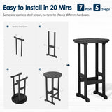 nalone 40" Outdoor Bar Table, All Weather HDPE Bar Height Patio Table Counter Round Patio Cocktail Bar Tables, Tall Bistro Pub Table for Deck, Porch, Backyard, Garden nalone