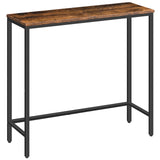 HOOBRO Narrow Console Table, 29.5" Small Entryway Table, Thin Sofa Table, Side Table, Display Table, for Hallway, Bedroom, Living Room, Foyer, Rustic Brown and Black BF75XG01 HOOBRO