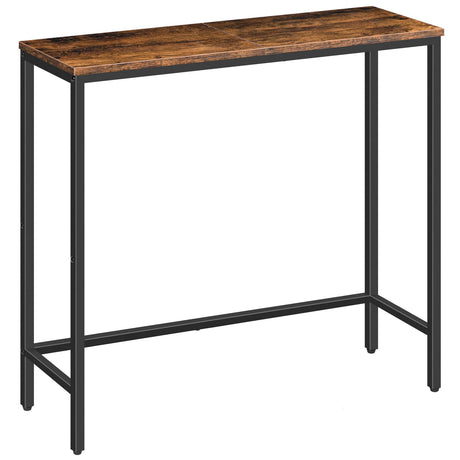 HOOBRO Narrow Console Table, 29.5" Small Entryway Table, Thin Sofa Table, Side Table, Display Table, for Hallway, Bedroom, Living Room, Foyer, Rustic Brown and Black BF75XG01 HOOBRO