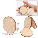 AerWo Natural Wood Slices Christmas Ornaments, 50 Pcs 2.7-3.1 Inches Small Wood Slices with Holes, Round Plain Wooden Circle Ornaments Blanks for DIY Crafts Unfinished Xmas Wooden Ornaments AerWo