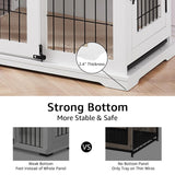 beeNbkks Dog Crate Furniture with Sliding Barn Door, Stylish Double Doors Wooden Kennel with Tray and Cushion, Decorative Indoor Pet House Side End Table for Medium Large Dogs beeNbkks