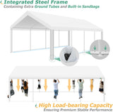 COBIZI 13x26FT Party Tent Heavy Duty Outdoor Gazebo White Event Shelter Wedding Canopy Tent for Parties Carport Commercial with Removable Sidewall Windows, Powder Coating (Better Than Galvanized) COBIZI