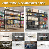 Orixforce Heavy Duty Wire Shelving Unit with Wheels – 5-Tier Adjustable Metal Storage Rack, NSF Certified Steel Shelves, 3125lbs Capacity Garage, Pantry, Commercial Shelving, 74" H x 59" W x 17.72" D Orixforce