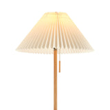 Globe Electric 61000053 62" Floor Lamp, Wood Toned, Pleated Fabric Shade, Flat Base, Pull Chain Switch on Socket, Reading Lamp, Home Office Accessories, Living Room Décor Globe Electric