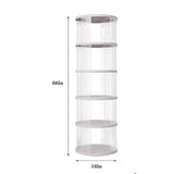 360° Rotating White Bookshelf Tower - 5-Tier Spinning Storage for Small Spaces ZXFWRJDJ