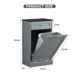 GAZHOME Tilt Out Trash Cabinet, Upgrade Wooden Free Standing Trash Cabinet,Recycling Cabinet with Hideaway Drawer,10 Gallon Tilt Out Trash Cabinet Kitchen(Grey) GAZHOME