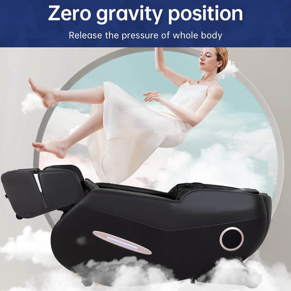 PayLessHere SL Track Massage Chair,Electric Shiatsu Full Body Zero Gravity Massage Recliner Chair with Remote Controls Bluetooth Speaker Built-in Heat for Home Office,Black PayLessHere