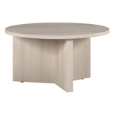 Henn&Hart 32" Wide Round Coffee Table in Alder White, for Home, Living Room, Bedroom, Entertainment Room, Office Henn&Hart