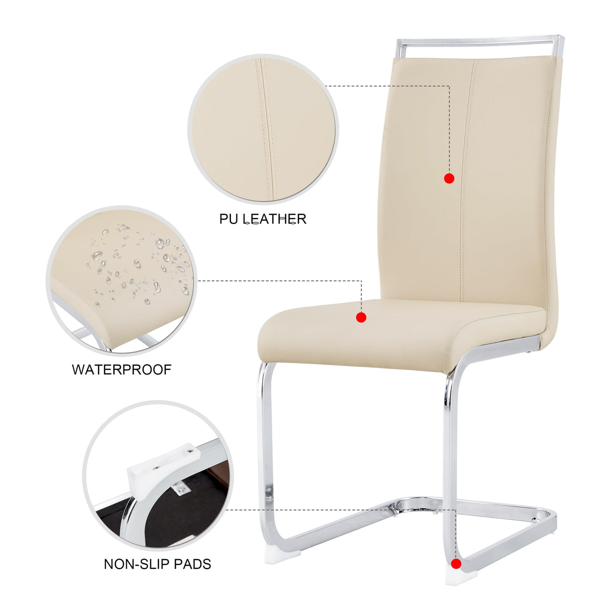 JUFU Modern Wooden Dining Table Set for 6,Rectangula Kitchen Table Set with Faux Marble Tabletop＆6 Pu Leather Upholstered Chairs Ideal for Dining Room, Kitchen JUFU