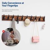 Tatub 38.6" Rustic Coat Rack Wall Mount with 10 Hooks, Large Coat Hanger Wall Mount, Heavy Duty Farmhouse Entryway Organizer Hooks for Hanging, Hat, Bag, Jacket Tatub