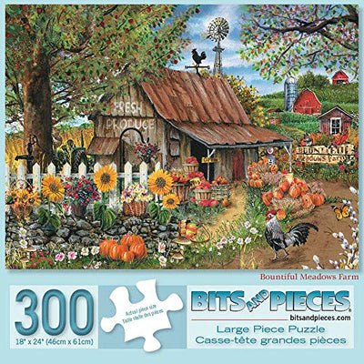 Bits and Pieces Jigsaw Puzzles for Adults 300 Pieces - Bountiful Meadows