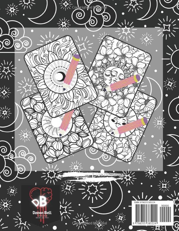 Sun and Moon Coloring Book: Sun and Moon Celestial Pages - Beautiful sun and moon symbols coloring book for adults Majosta