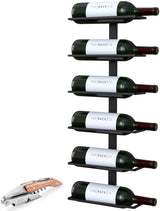 TheRackCo. Wall Series - Center Frame Metal Wall Mount Wine Bottle Rack, Black (6 Bottles) TheRackCo.