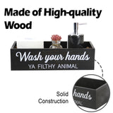 CuffUp Bathroom Decor Box, Toilet Paper Basket 2 Sides Signs Farmhouse Bathroom Basket Toilet Basket Tank Topper Rustic Farmhouse Home Decor for Livingroom Kitchen（One Black Box） CuffUp