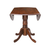 International Concepts Round Dual Drop Leaf Pedestal Table, Espresso, 42" IC International Concepts
