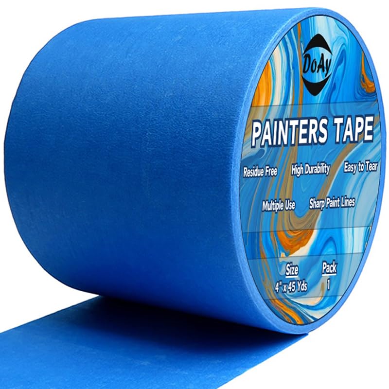 DOAY Blue Painters Tape 4 Inches x 45 Yards - 3D Printing Tape - Multi Surface Use - Single Roll - WoodArtSupply