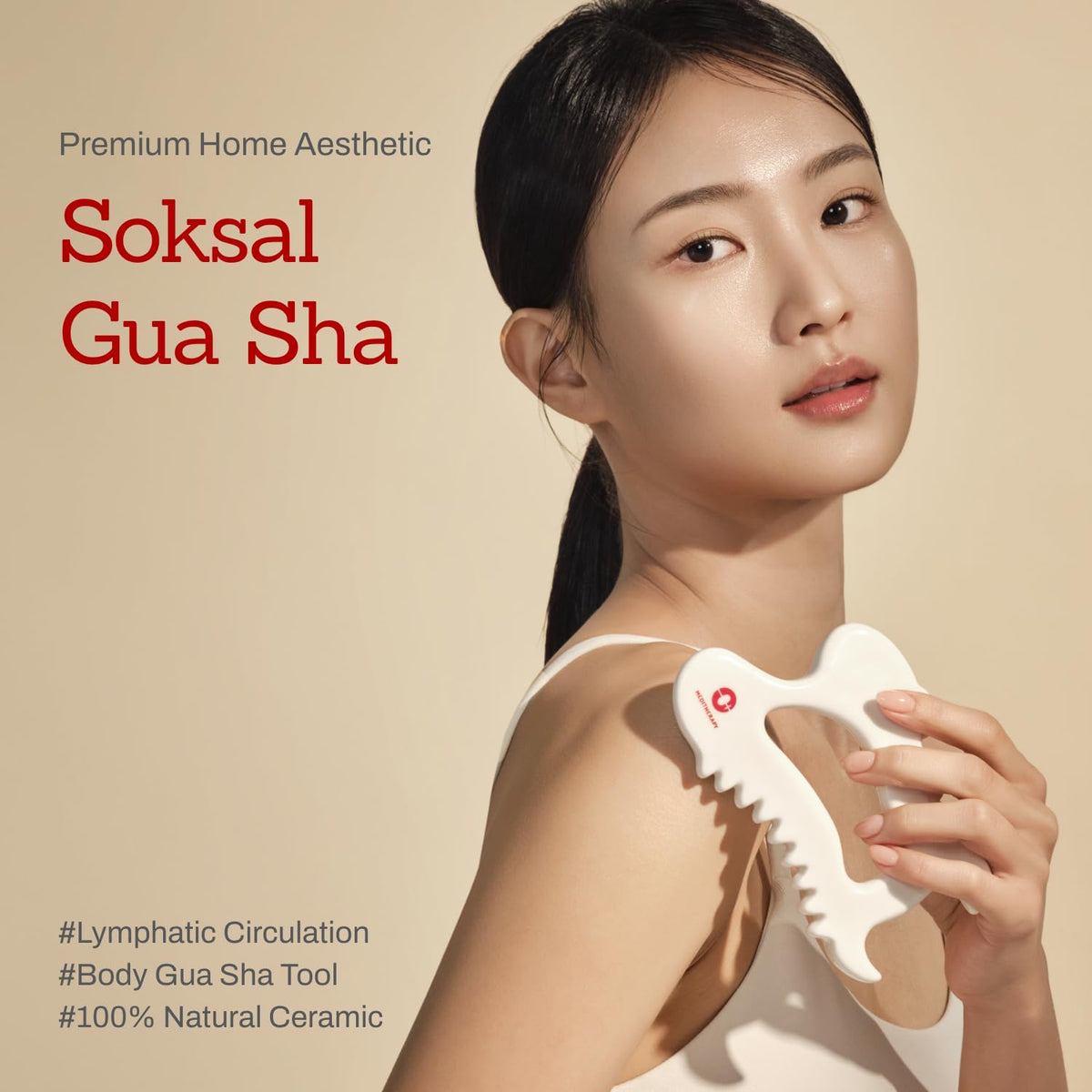 MEDITHERAPY SOKSAL GUASHA,Ceramic Gua Sha,Body Massage Tool, Korean Body Guasha, Guasha Board, Face Lift, Muscle Relief Massage Board (Body Massager) MEDITHERAPY