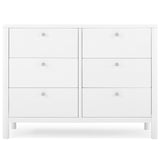 Delta Children Brooks 6 Drawer Dresser with Interlocking Drawers (Includes 3 Sets of Knobs – Choose from Natural, Brushed Nickel & Melted Bronze), Bianca White Delta Children
