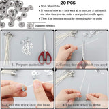 Bulk Cotton Candle Wick 8" Pre-Waxed 80 Pcs with 60Pcs Candle Wick Stickers, 5Pcs Candle Wick Centering Device and 20PCS Metal Tabs for Candle Making (80pcs 20cm Wick kit) ANTUNIHOD