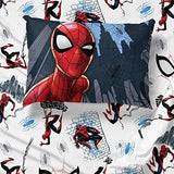 Jay Franco Kids Sheet Set with Fitted, Flat Sheets & Pillow Cover - Ultra-Soft Bedding with Pillowcase for Room Decor, White - Spiderman, 4 Piece Full Jay Franco