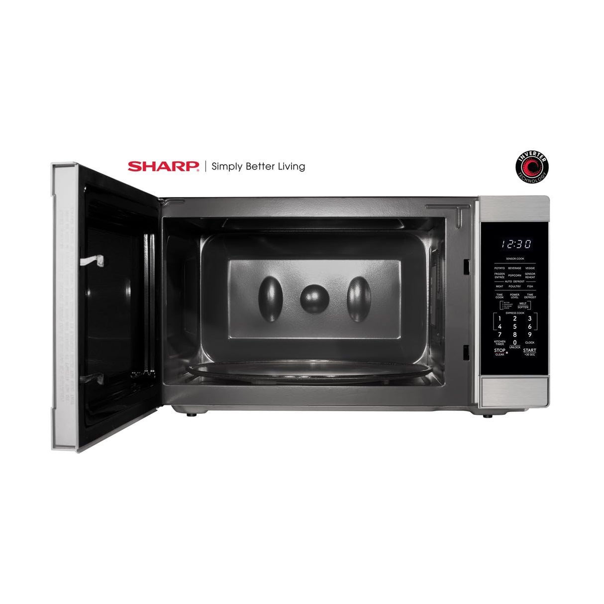 SHARP SMC2266KS Oven with Removable 16.5" Carousel Turntable, Cubic Feet, 1200 Watt Countertop Microwave, 2.2 CuFt, Stainless Steel Sharp