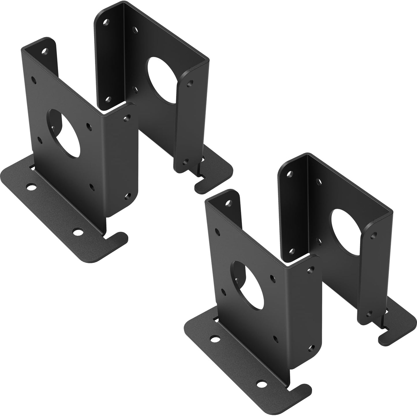 4 pcs Adjustable Wood Fence Pergola Post Base Brackets Fit 4x4 Post,Heavy Duty Black Post Anchor Base Brackets Support for Deck Railing Mailbox,Pergola Brackets Kit - WoodArtSupply