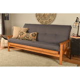 Kodiak Furniture Monterey Butternut Wood Futon with Twill Gray Mattress Kodiak Furniture