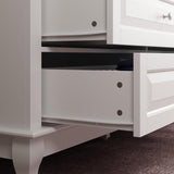 ECACAD Tall 9 Drawer Double Dresser with Carved Drawer Fronts & Solid Legs, 55.1" L White Modern Wood Storage Chest of Drawers for Bedroom, Living ECACAD