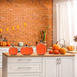 IDATOO Thanksgiving Decorations for Home, 3PCs Rustic Fall Decor Wooden Pumpkin Tabletop Sign Block Set, Autumn Tiered Tray Décor for Halloween Farmhouse Harvest Mantel Table Centerpiece (Rustic) IDATOO