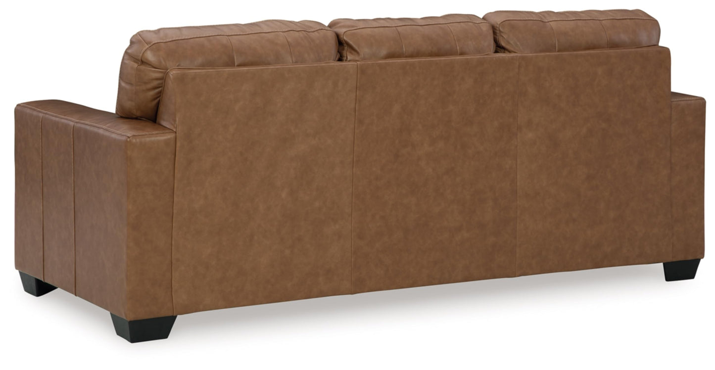 Signature Design by Ashley Bolsena Contemporary Leather Match Sofa, Dark Brown