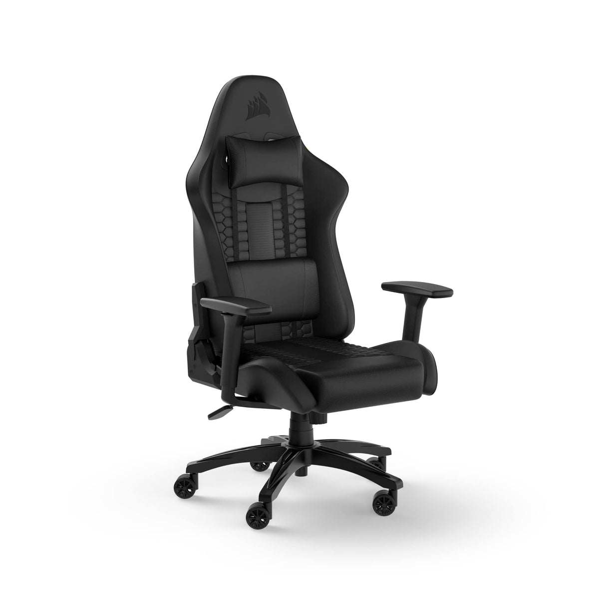 Corsair TC100 Relaxed Gaming Chair - Leatherette - Racing-Inspired Design - Lumbar Pillow - Detachable Memory Foam Neck Pillow - Adjustable Seat Height - Adjustable Armrests - Black Corsair