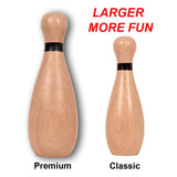 NI-ROU Outdoor Giant Lawn Bowling Games Wooden lawn Set Fun Sports Games Outside or Indoor for Family Adults and Kids Backyard Skittles Carrying Bag with 10 Pins and 2 Balls NI-ROU
