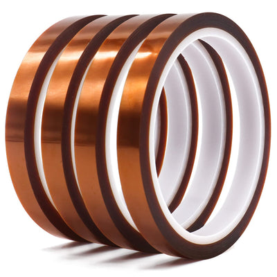 HZCOYIM 4 Rolls 10mm x 33m (108ft) Heat Resistant Transfer Tape for Sublimation, Perfect for Heat Press, 3D Printer, Soldering, and PCB Boards No Residue