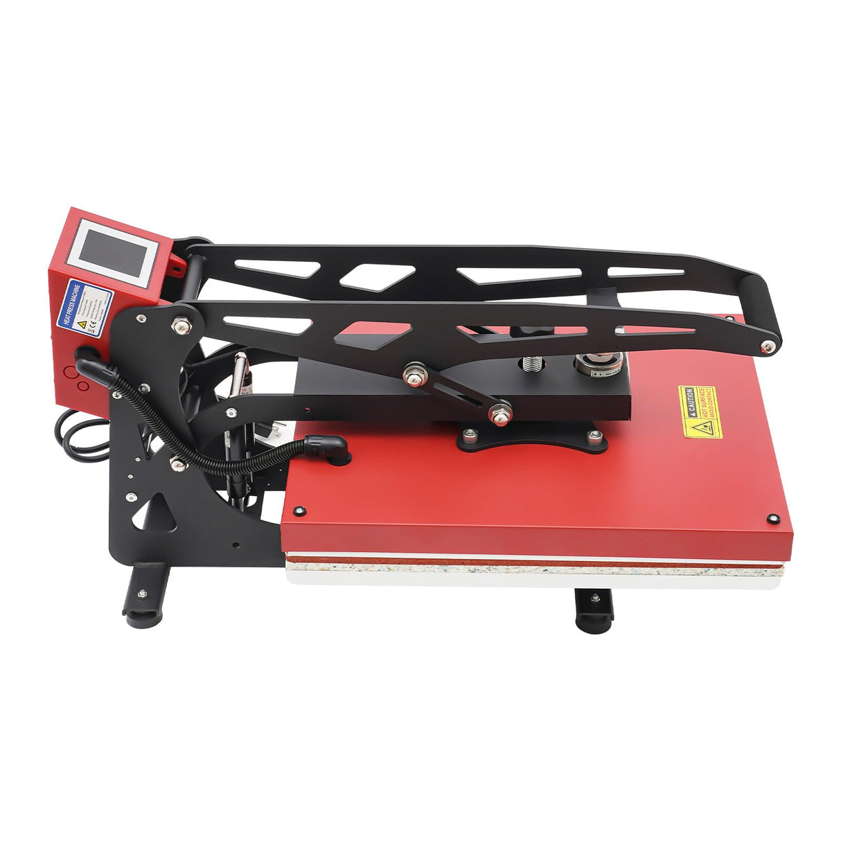 16"x20" Intelligent Control Semi-Automatic Heat Press Machine, Adjustable Pressure Slide Out Vertical Version Heat Printing Presses Transfer Machine with LCD Touchscreen, for T-Shirt, Mug (Red) BUKGOCUMN