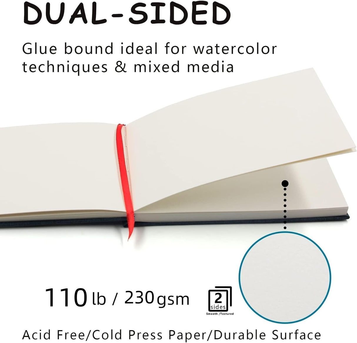 JOY SPOT! 5.5" x 8.5" Watercolor Pad, Pack of 2 (76 Sheets), 110 lb (230 GSM), Acid-Free Paper, Watercolor Book with Linen Bound for Watercolor Techniques and Mixed Media JOY SPOT!