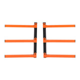KUAFU 3-Level Indoor & Outdoor Lumber Rack Wood Storage Racks Wood Rack Organizer Use Black+Orange Steel Powder Coated (2Pcs) KUAFU