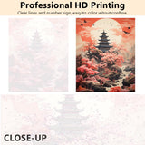 TUMOVO Pagoda Paint by Number Kits for Adults Beginners Pink Cherry Blossom Painting by Numbers Frameless DIY Oil Painting Kit Drawing Paintwork for Gift Home Wall Decor 16x20 Inch TUMOVO