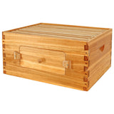BeeCastle 10 Frame Deep Bee Hive Box, Langstroth Beehive Boxes Dipped in 100% Natural Beeswax with Window, Beehive Frames and Beeswaxed Foundations (Unassembled) BeeCastle