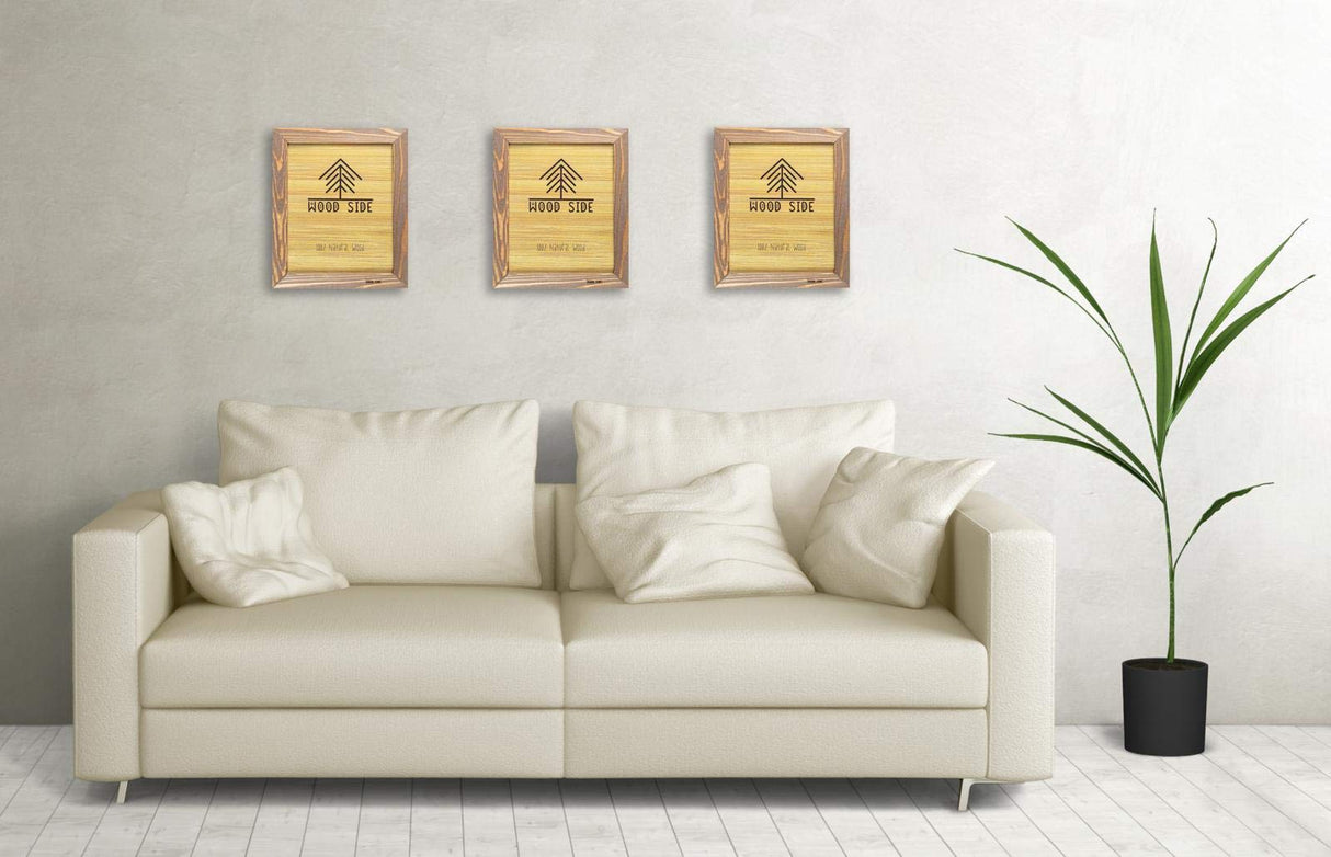 Rustic Wooden Picture Frame 9x12 Inch - 100% Natural Solid Eco Distressed Wood for Wall Mounting Photo Frame - Walnut WOOD SIDE ORBIS