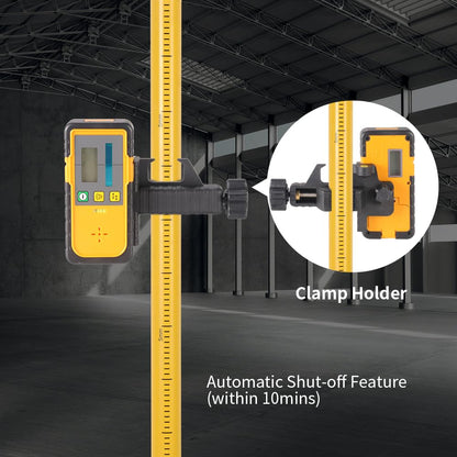 MOUNTLASER Digital Rotary Laser Receiver with Dual Display and Built-In Bubble Level, Compatible with All Red Rotary Lasers - Rod Clamp Included (Green Beam-RD-FT-G) - WoodArtSupply