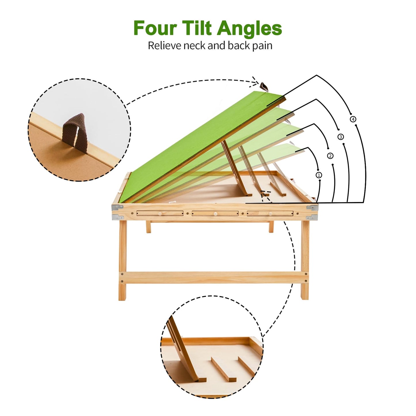 2000-piece Large Wooden Puzzle Table with Foldable Legs & 8 Sorting Drawers & Hard Cover,4-Level Adjustable Tilting Jigsaw Puzzle Board with Non-Slip Felt Surface,30''x41'' - WoodArtSupply