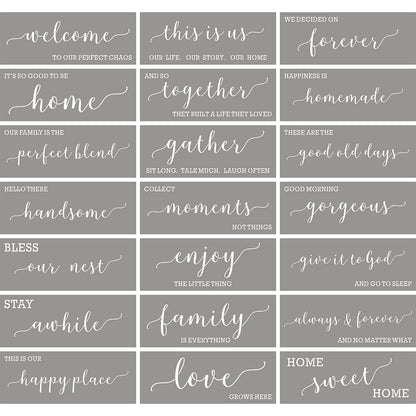 Large Farmhouse Stencils for Painting on Wood - 21 Pack Family Inspirational Words Quotes Saying Sign Stencil Templates, Welcome Home Love and More, Reusable Letter Stencils for Walls and Cra - WoodArtSupply