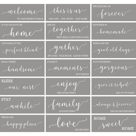 Large Farmhouse Stencils for Painting on Wood - 21 Pack Family Inspirational Words Quotes Saying Sign Stencil Templates, Welcome Home Love and More, Reusable Letter Stencils for Walls and Crafts REOLAN